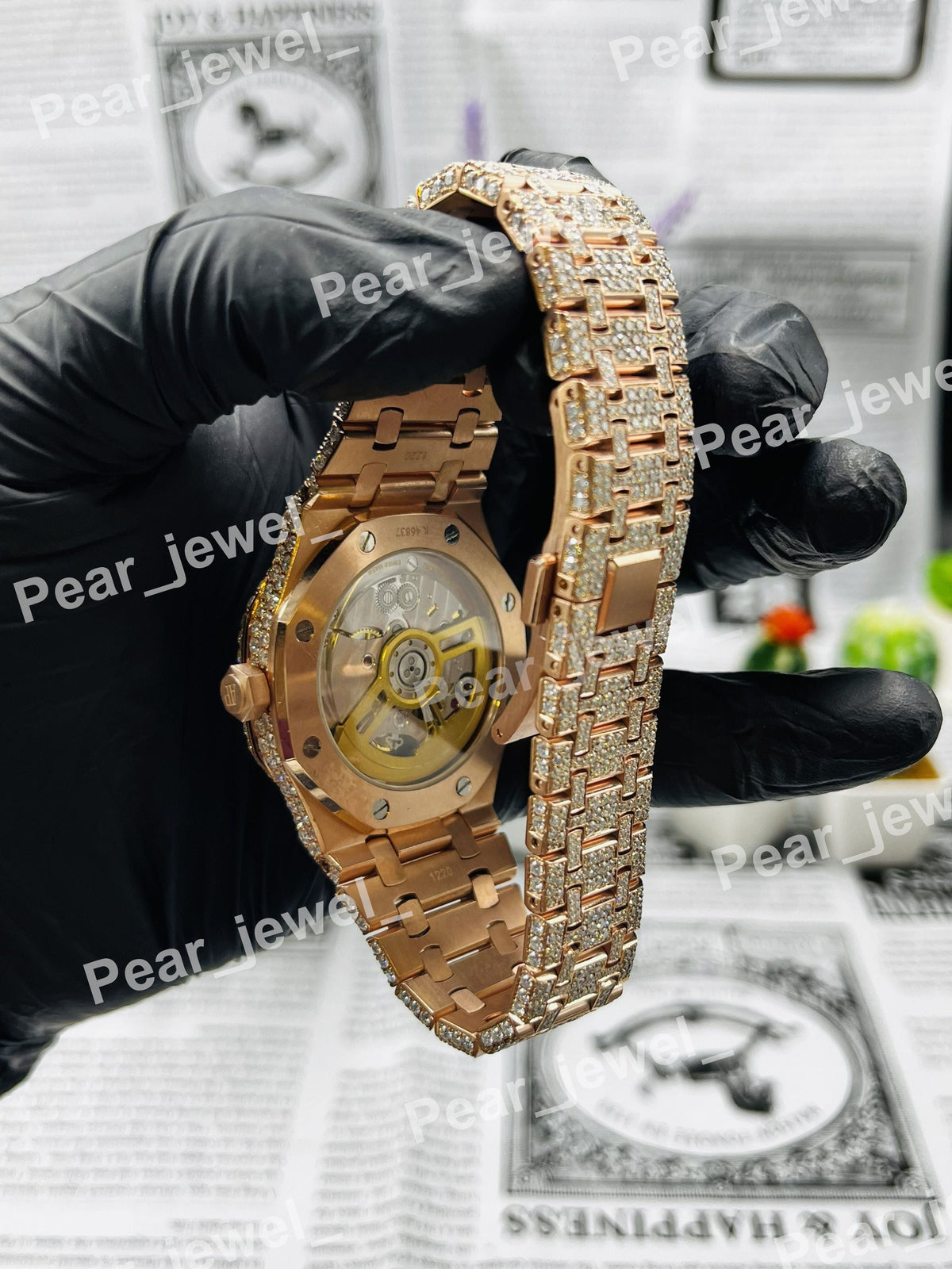Stainless Steel Iced Out VVS Moissanite Diamond Bust Down watch For Men Wear