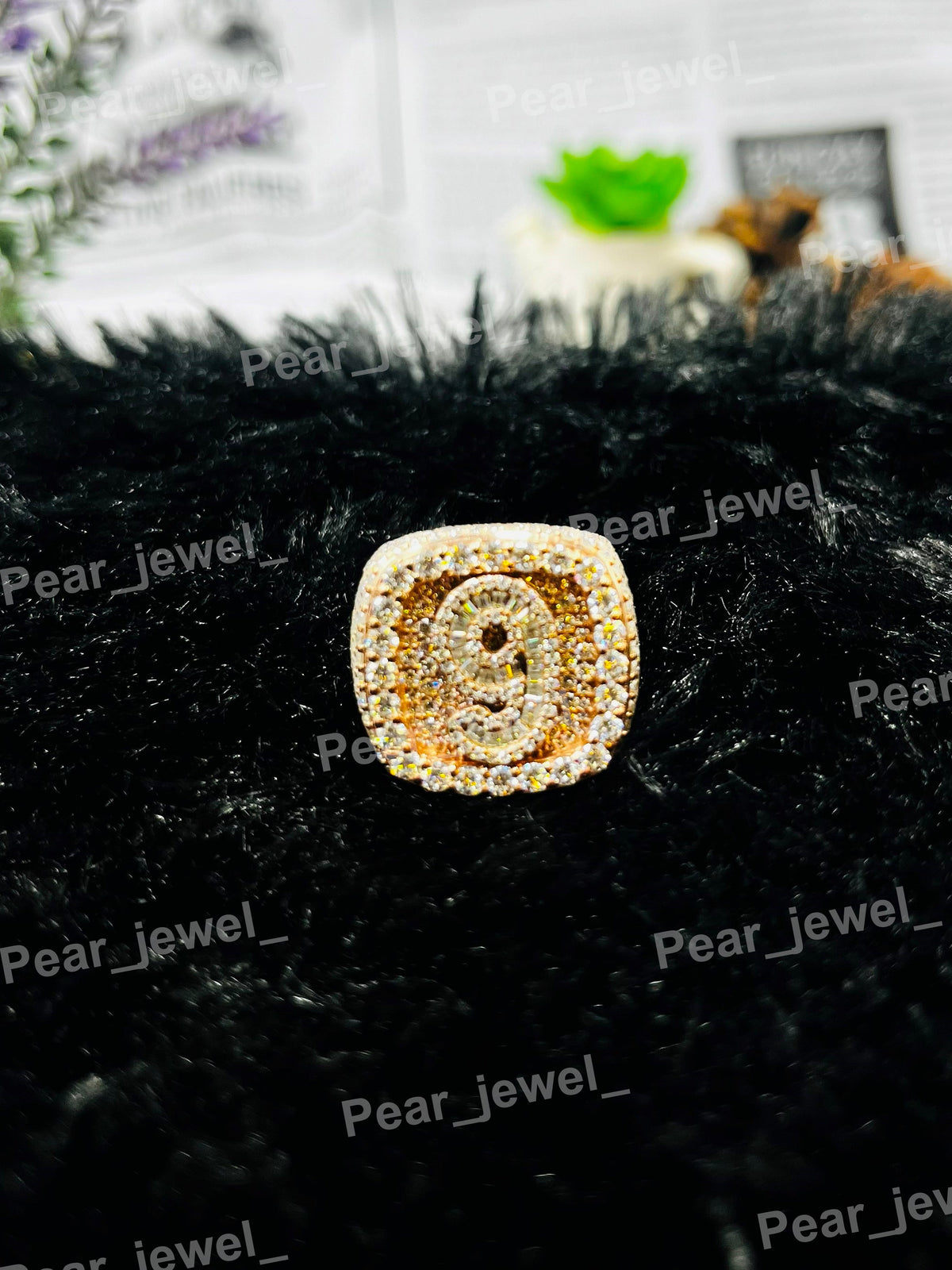 925 Silver Square Ring Iced Out Moissanite Diamond Hip Hop Party Wear Ring