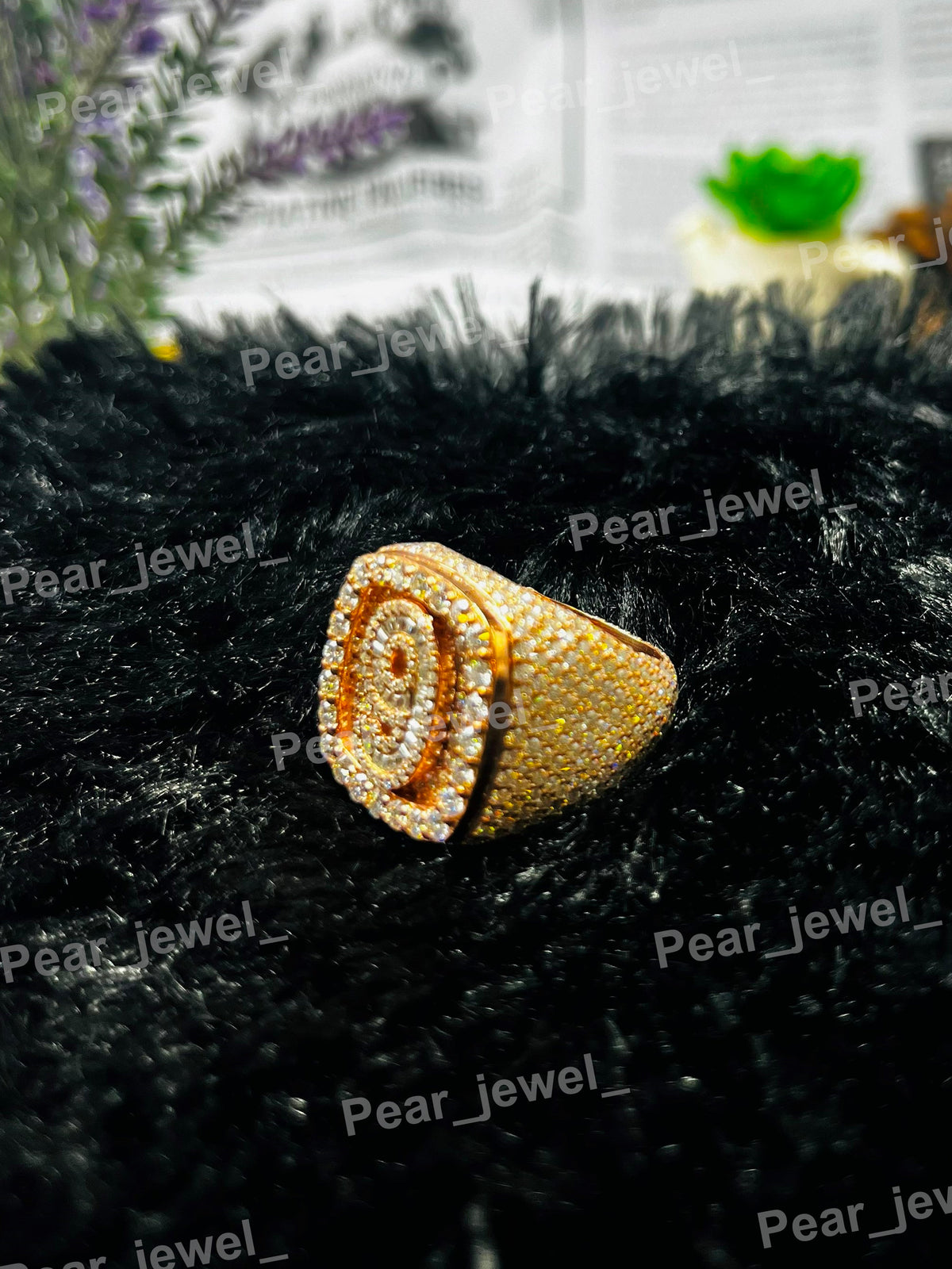 925 Silver Square Ring Iced Out Moissanite Diamond Hip Hop Party Wear Ring