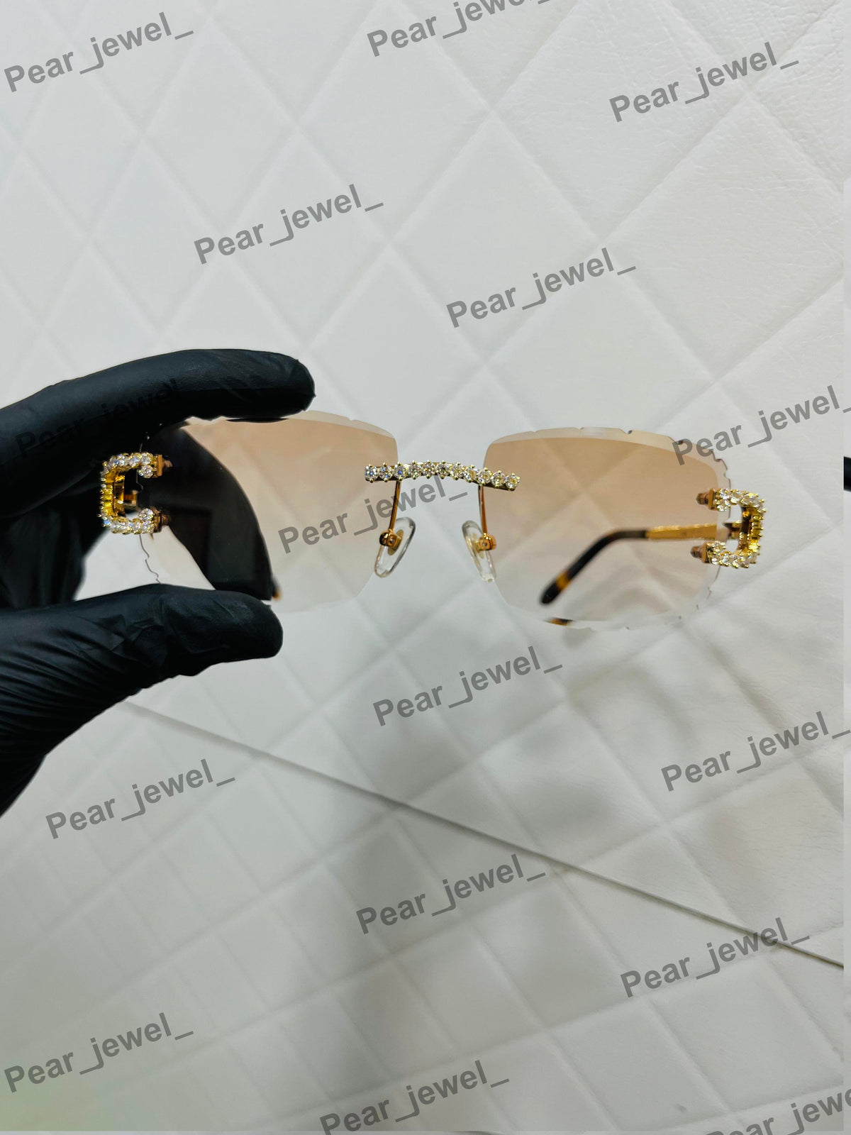 925 Silver Iced Out Rimless Luxury Cut Moissanite Gradiant HipHop Glasses