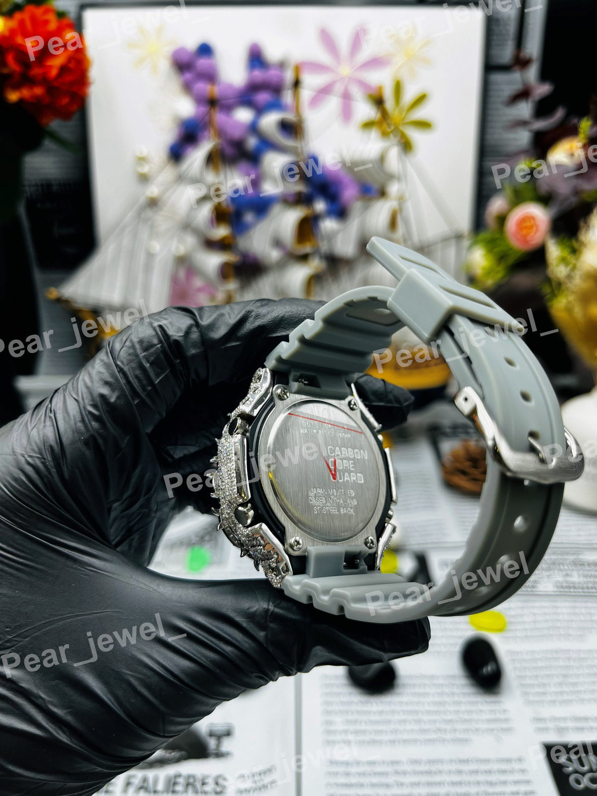 Iced Out Thorn Case Dial Moissanite Diamond Wrist Watch For Party Wear