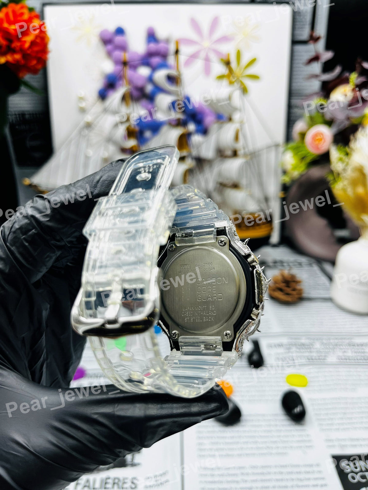 Iced Out Round Case Dial Moissanite Diamond Wrist Watch For Men Women Wear