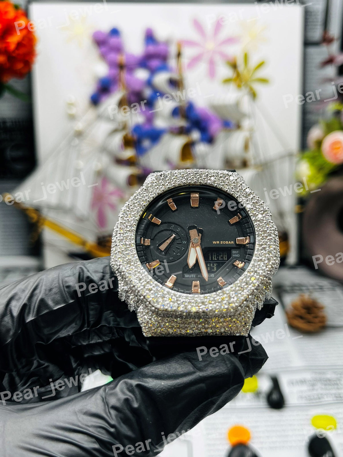 Iced Out Case Dial Moissanite Diamond Hip Hop Luxury Statement Wrist Watch