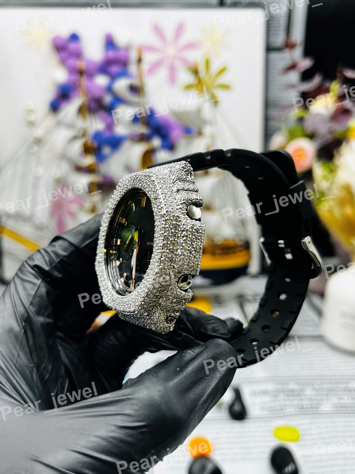 Iced Out Case Dial Moissanite Diamond Hip Hop Luxury Statement Wrist Watch