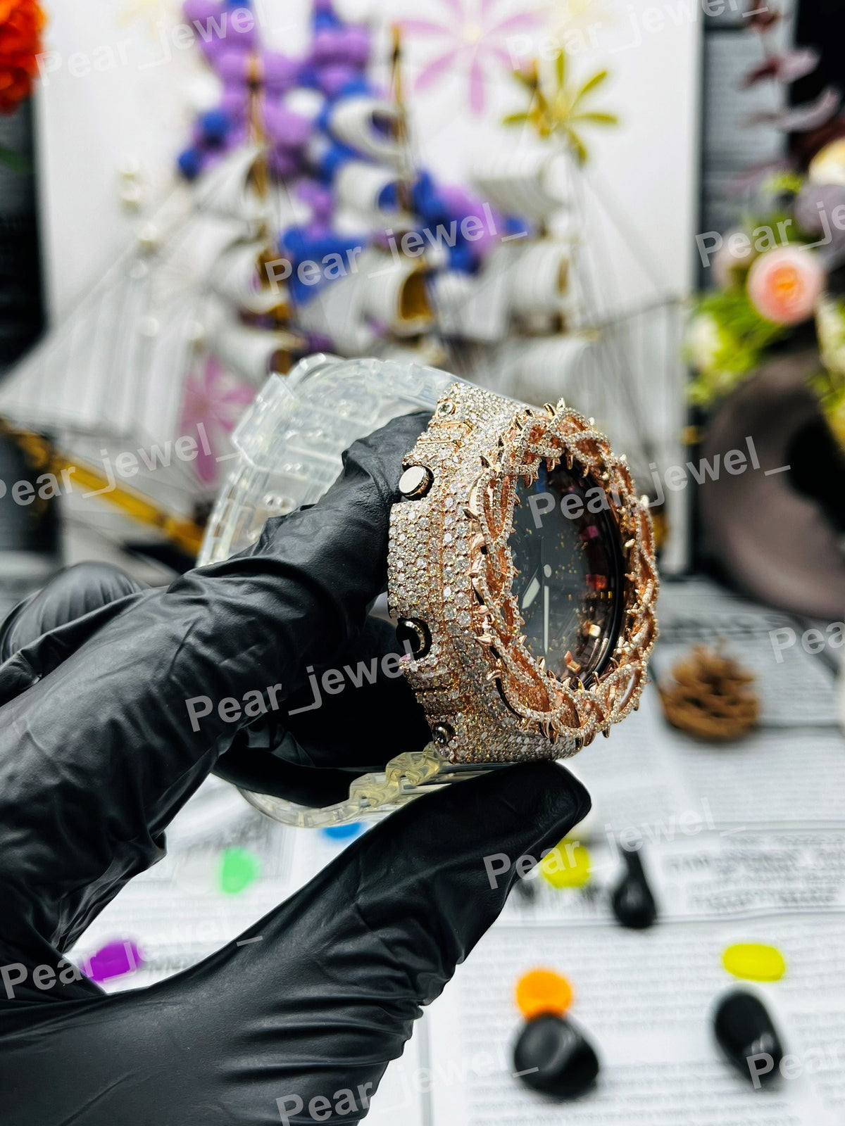 Iced Out Throne Dial Moissanite Diamond Hip Hop Luxury Statement Watch
