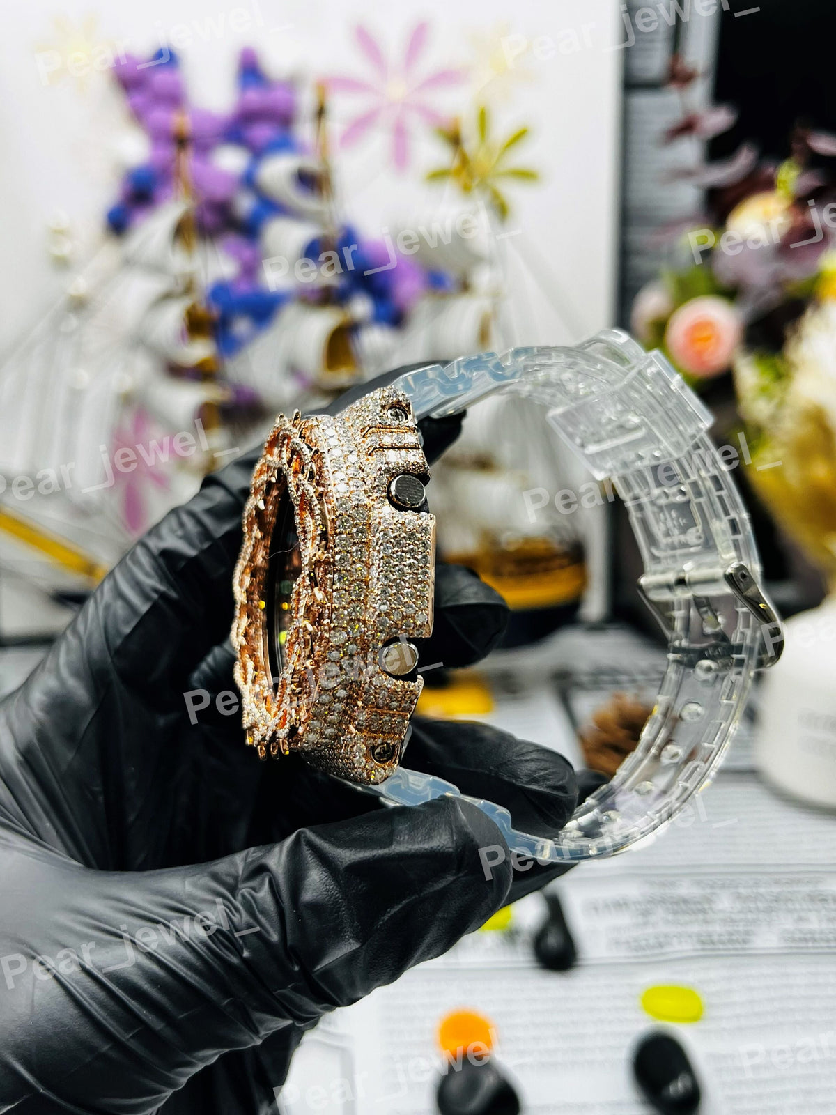 Iced Out Throne Dial Moissanite Diamond Hip Hop Luxury Statement Watch