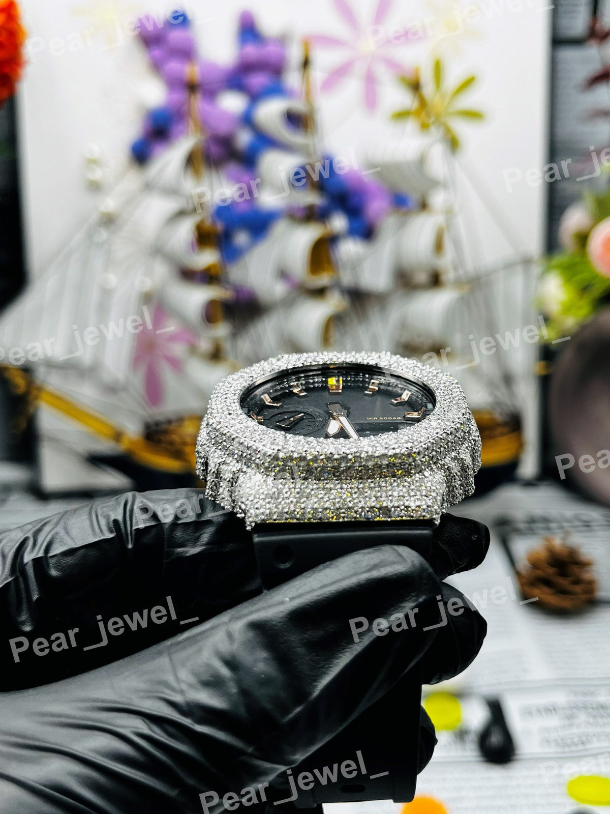 Iced Out Case Dial Moissanite Diamond Hip Hop Luxury Statement Wrist Watch