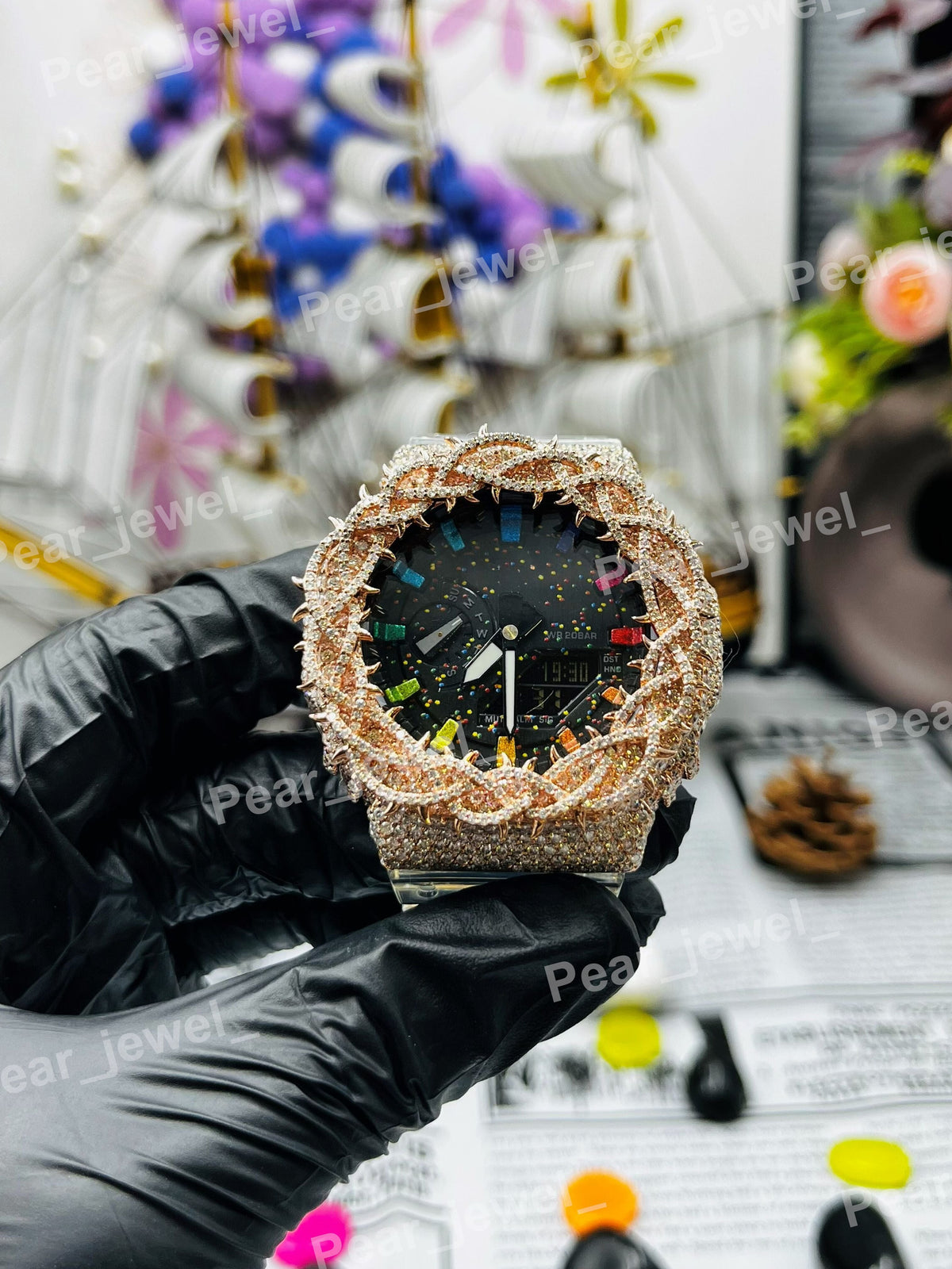Iced Out Throne Dial Moissanite Diamond Hip Hop Luxury Statement Watch