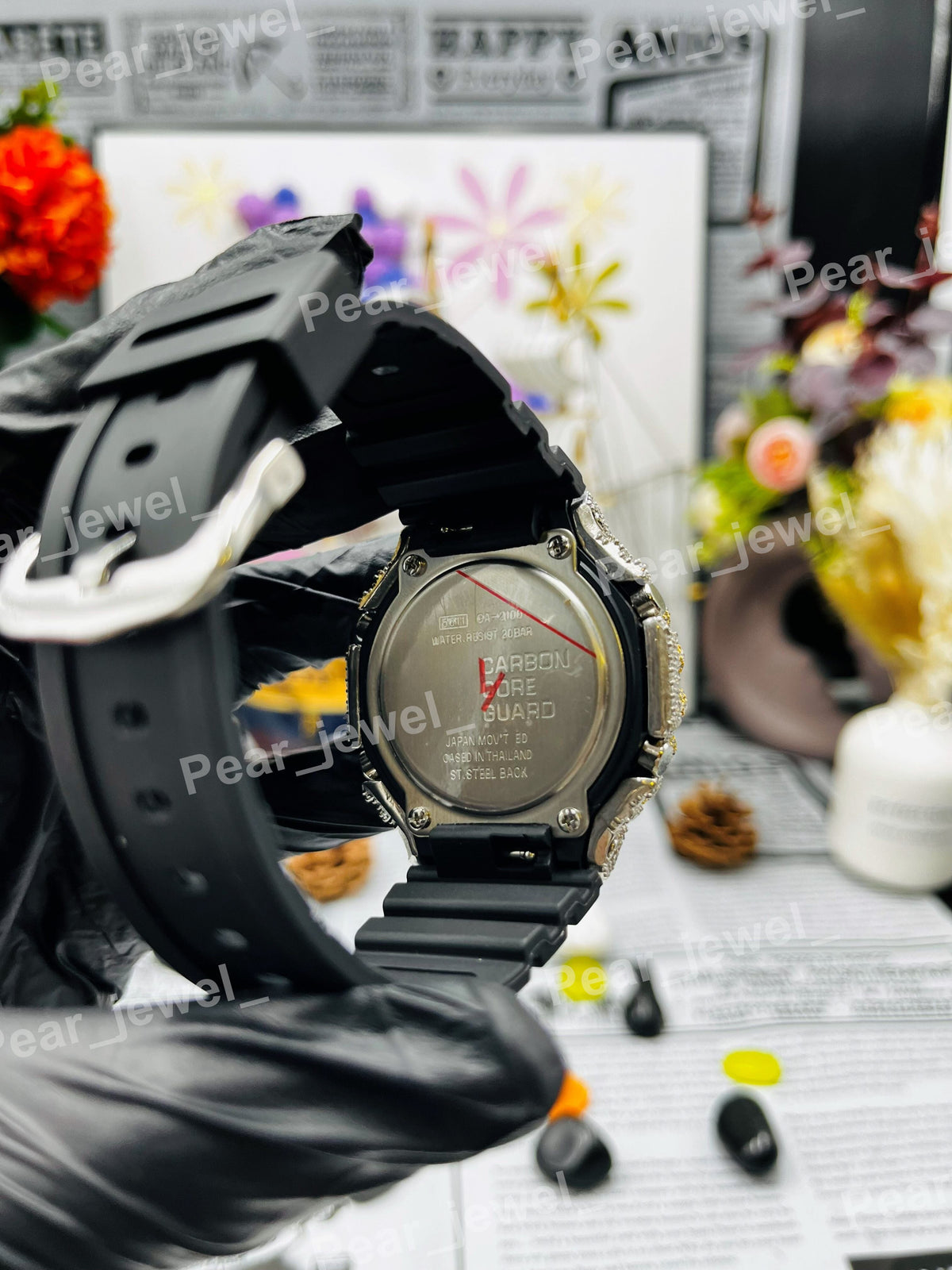 Iced Out Throne Black Case Dial Moissanite Dimaond Hip Hop Watch For Party Wear