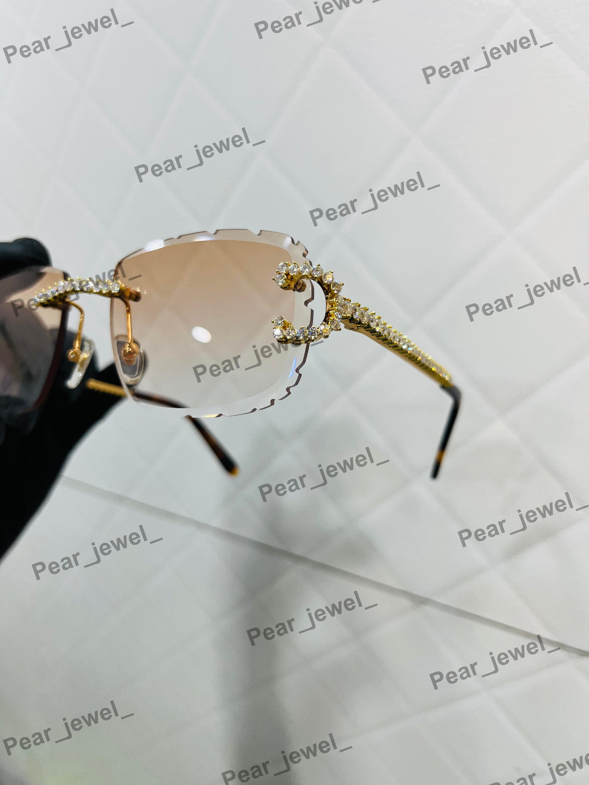 925 Silver Iced Out Rimless Luxury Cut Moissanite Gradiant HipHop Glasses