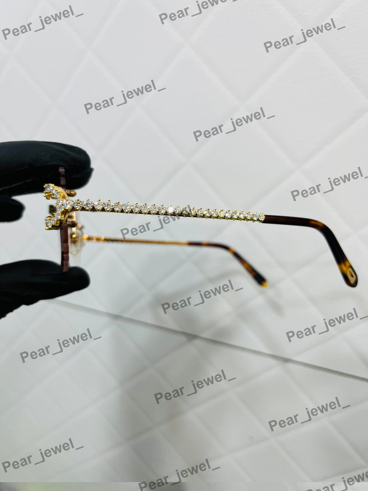 925 Silver Iced Out Rimless Luxury Cut Moissanite Gradiant HipHop Glasses