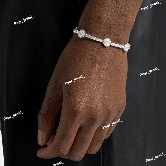 Tennis Bracelet In VVS Moissanite Diamonds 925 Silver For Unisex