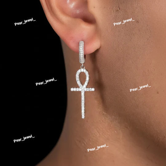 925 Silver Iced Out VVS Moissanite Diamond Earring