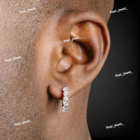 925 Silver Iced Out VVS Moissanite Diamodn Earring