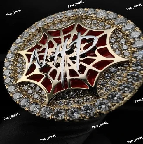 Iced Out Custom Ring 925 Sterling Silver With Moissanite Diamond