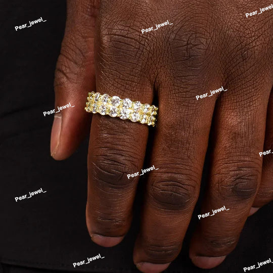 Iced Out 925 Silver VVS Moissanite Ring For Party Wear