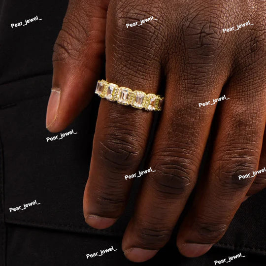Iced Out VVS Moisasnite Diamond Luxury 925 Silver Ring