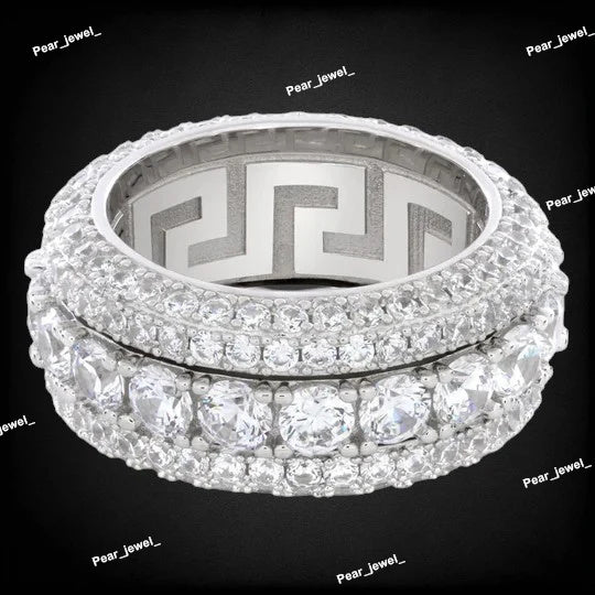 Iced Out 925 Silver Ring With Moissanite Diamond