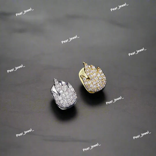 Custom VVS Round Moissanite Diamond 925 Sterling Silver Grillz
