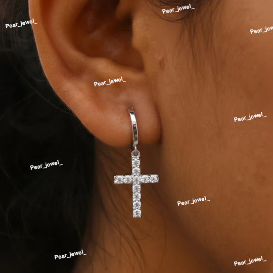 Round Cut Cross Earrings