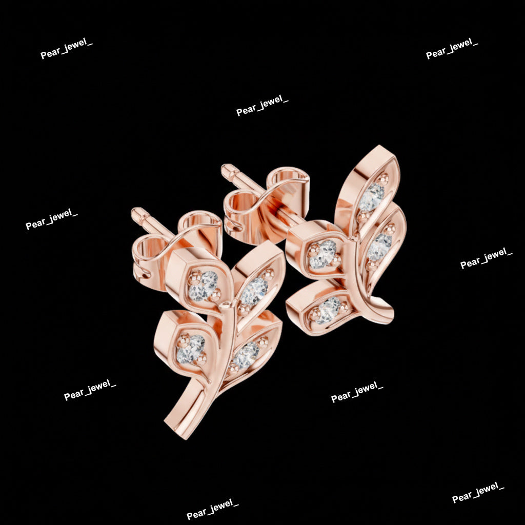 Iced Out VVS Moissanite Diamond Leaf Desgin 925 Silver