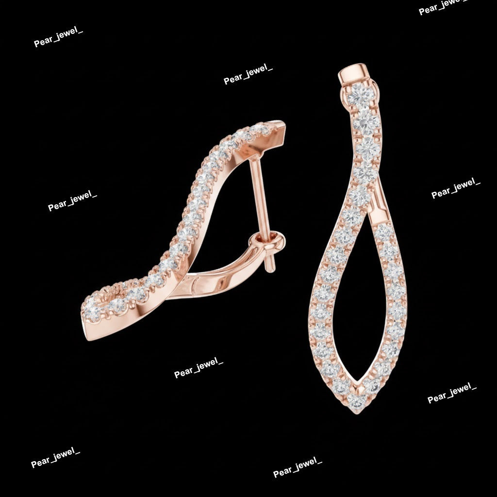 925 Sterling Silver Drop Earring With Moissanite Diamond Earring Daily Wear