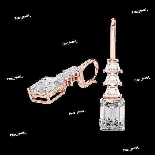 925 Sterling Silver Iced Out VVS Moissanite Diamond Drop Earring