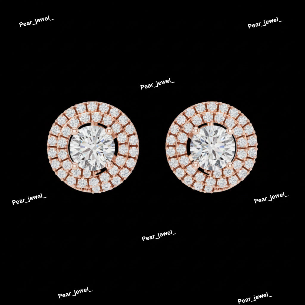 Round Diamond Stud Earring