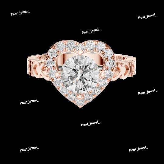 Heart Shape With Round Vvs Diamond Ring