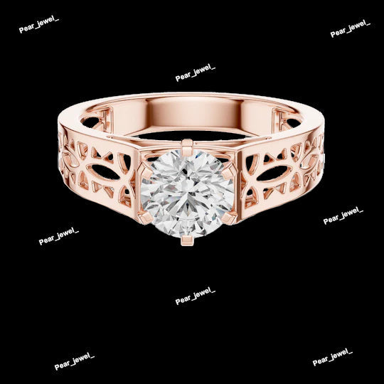 1-Carat Solitaire Diamond Shank Engagement Ring