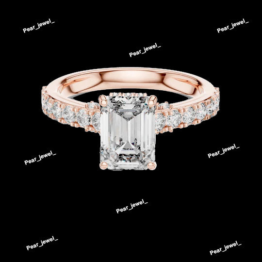 Emerald Cut Vvs Ring for Gift