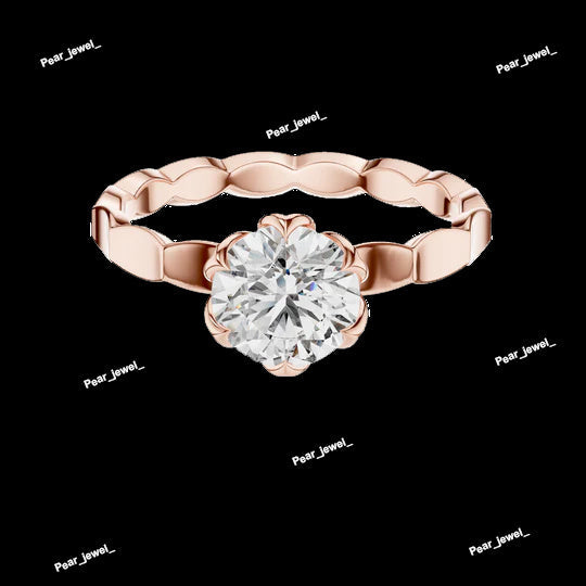 Floral Halo Diamond Engagement Ring