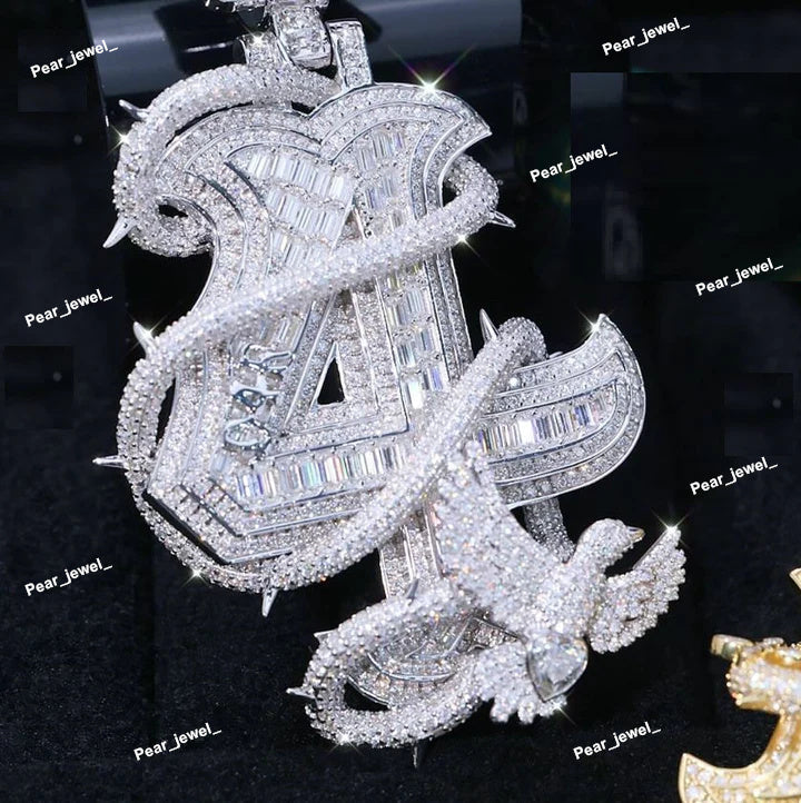 Uniquely Customize Latter Pendant With 925 Silver Moissanite Diamond