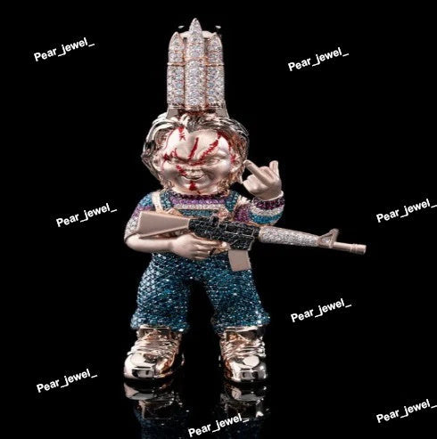 VVS Moissanite Braggao Horror Doll 925 Sterling Silver