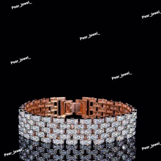VVS Moissanite Diamond Watch Band Design Bracelet - 925 Silver