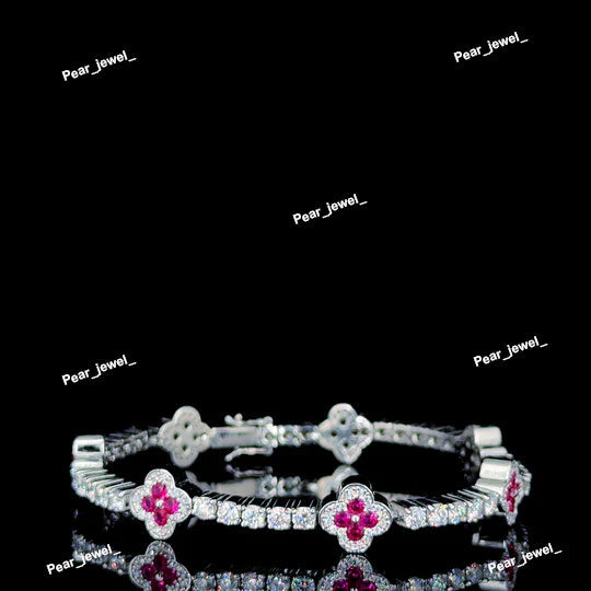 925 Silver Tennis Bracelet In VVS Moissanite Diamond For Women Wear
