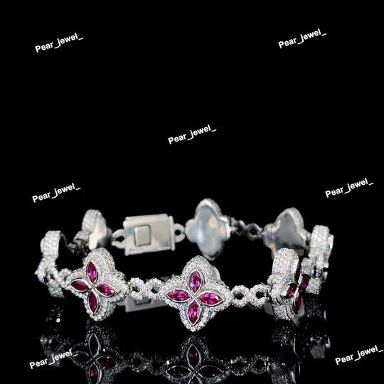 925 Silver Infinity Design Link VVS Moissanite Diamond Bracelet
