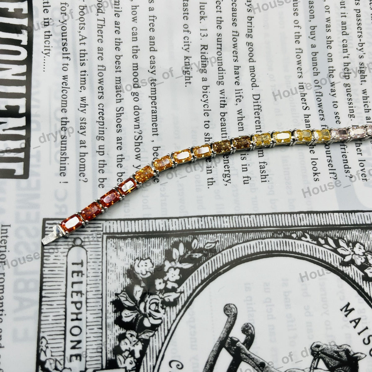 Multicolour Moissanite Diamond Tennis Bracelet In 925 Silver