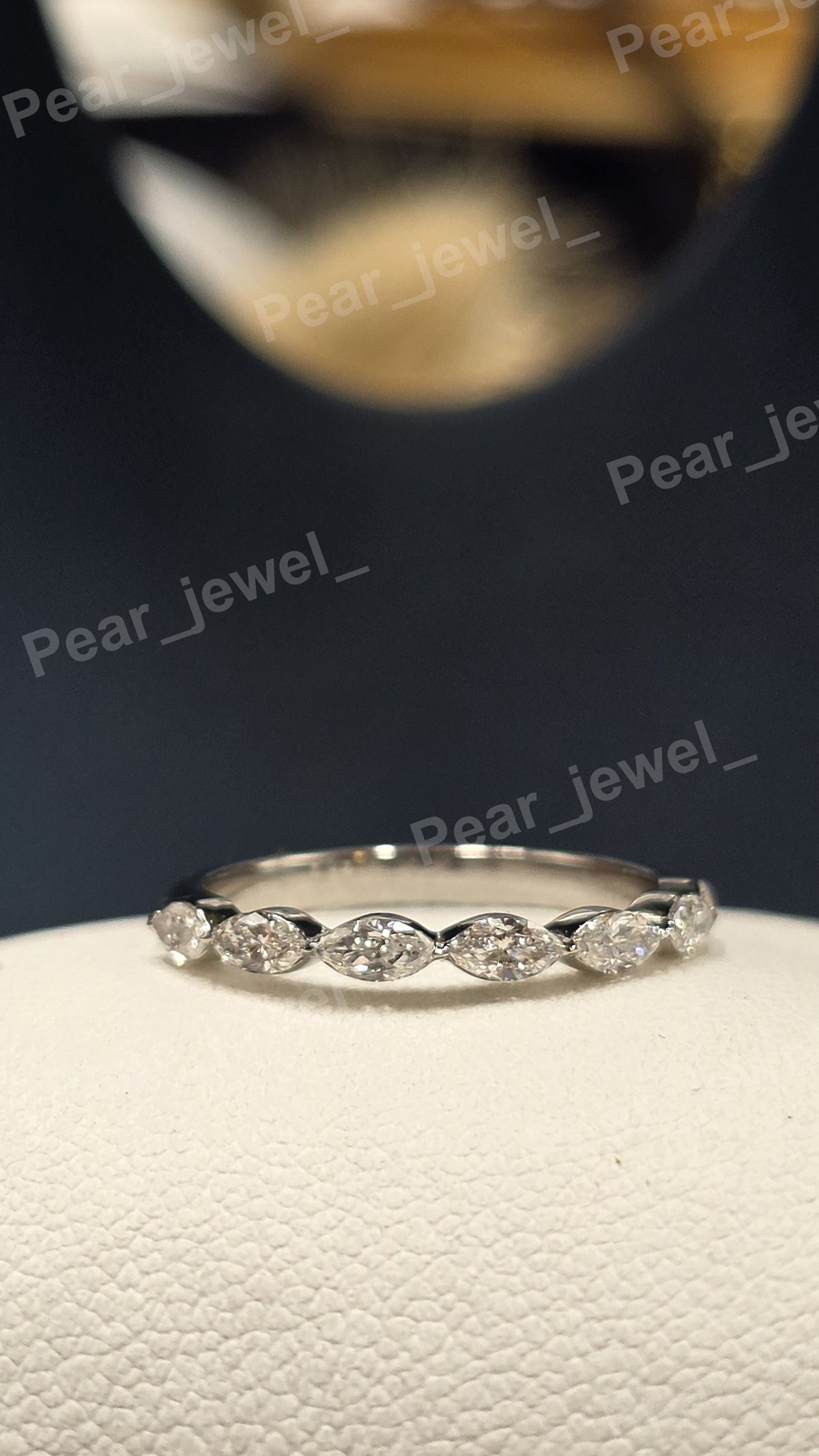 Marquise Cut Moissanite Diamond Iced Out Silver Eternity Luxury Engagement Ring
