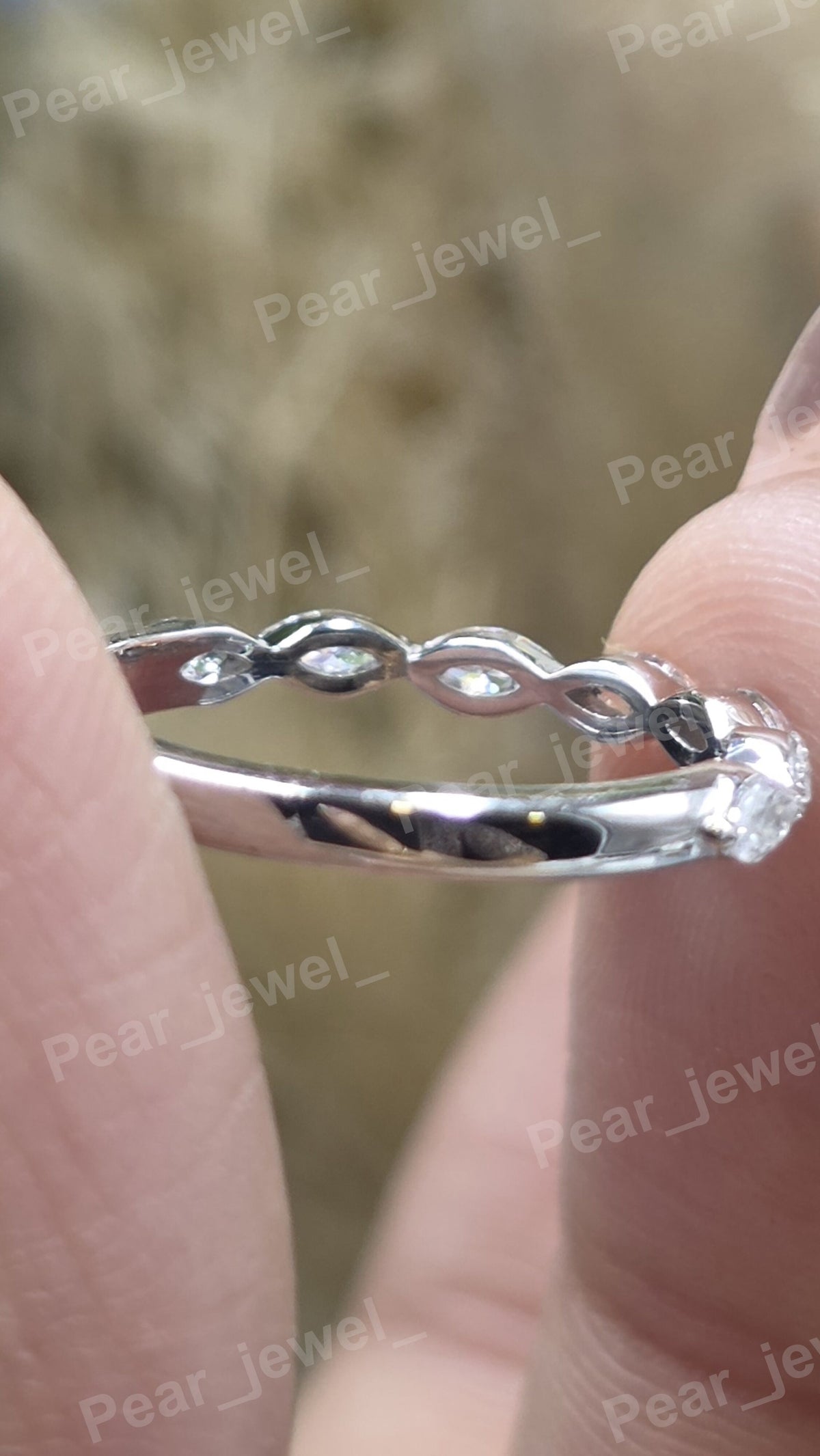 Marquise Cut Moissanite Diamond Iced Out Silver Eternity Luxury Engagement Ring