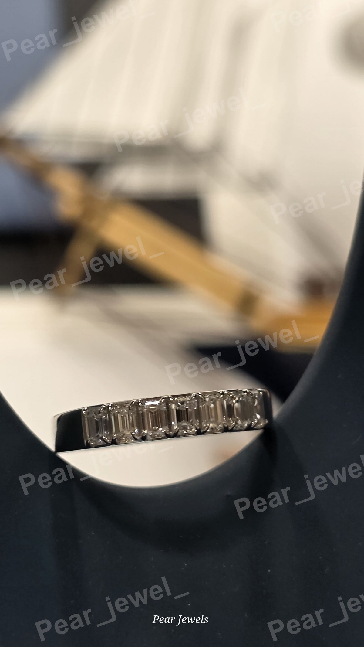 Baguette Cut Moissanite Diamond Iced Out Luxury Wedding Band For Women