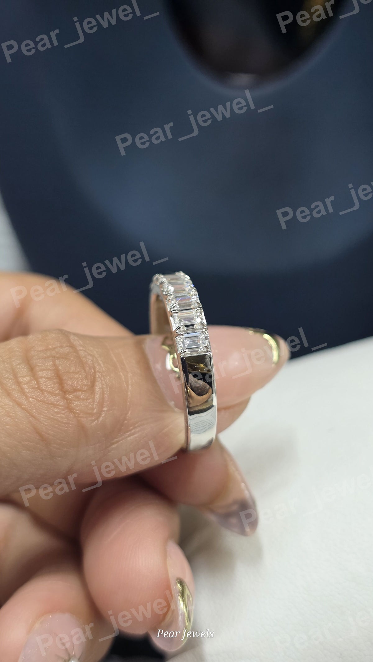 Baguette Cut Moissanite Diamond Iced Out Luxury Wedding Band For Women
