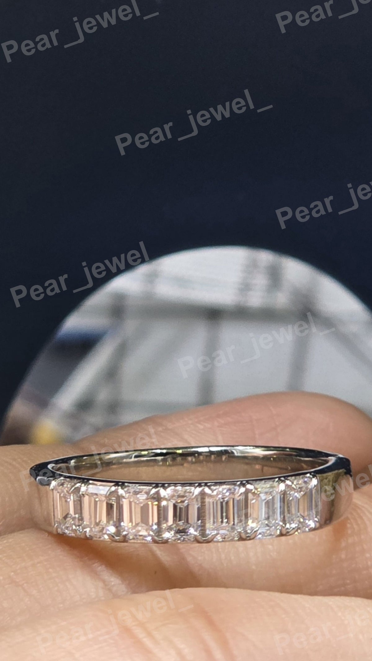 Baguette Cut Moissanite Diamond Iced Out Luxury Wedding Band For Women