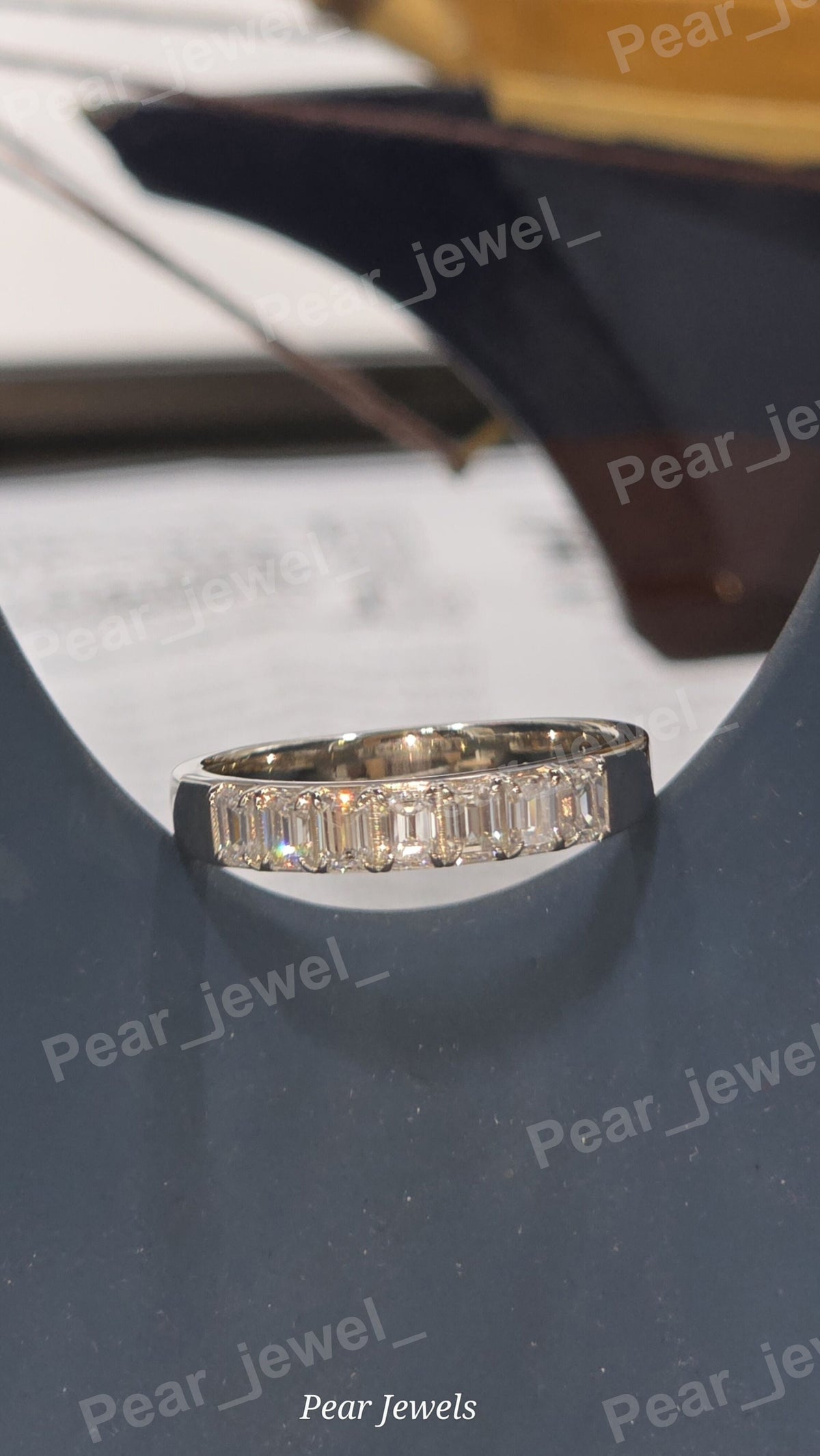 Baguette Cut Moissanite Diamond Iced Out Luxury Wedding Band For Women
