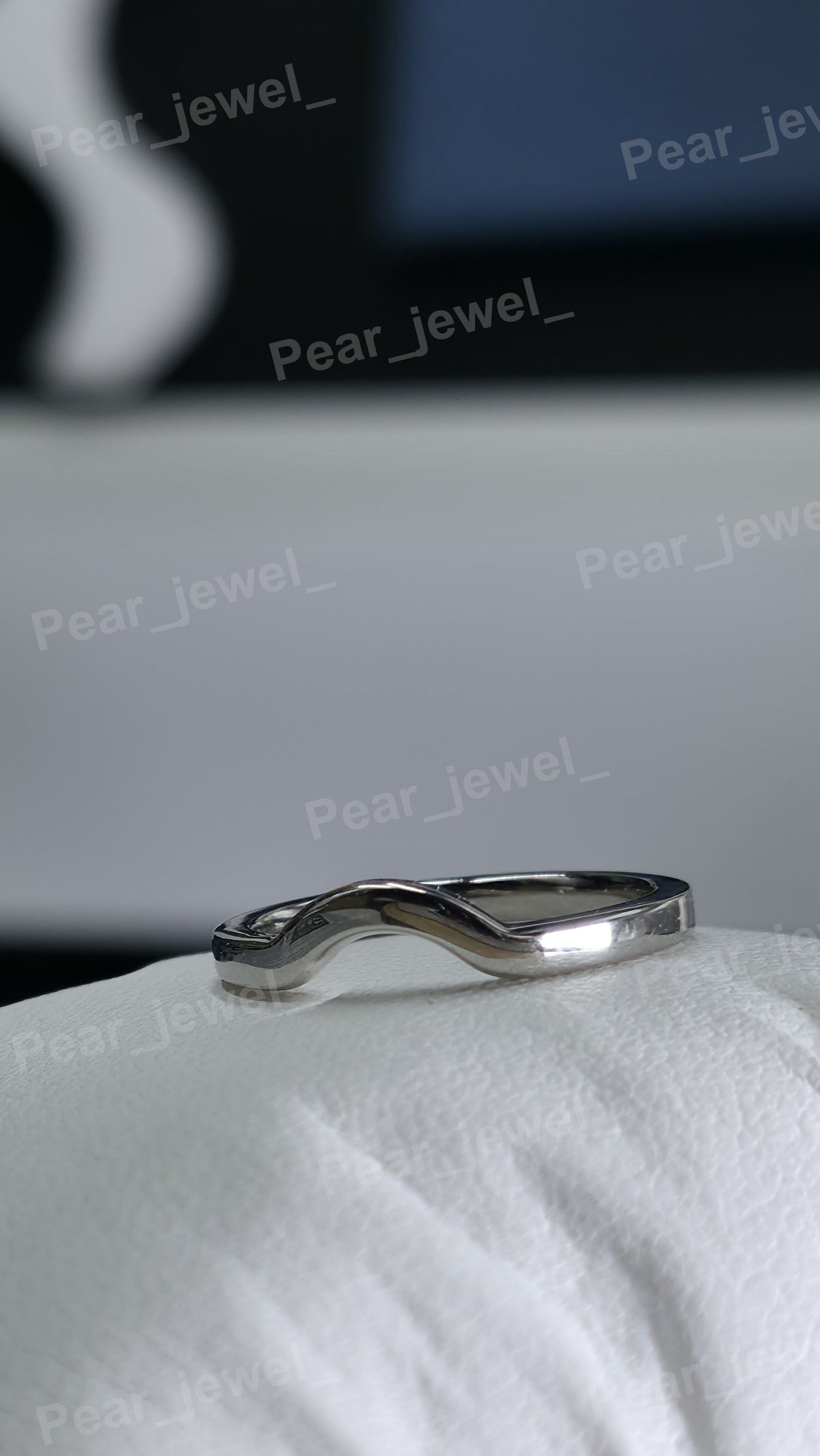 925 Sterling Silver Wave Ring Minimalist Curved Wedding Band Gift for Her And Him