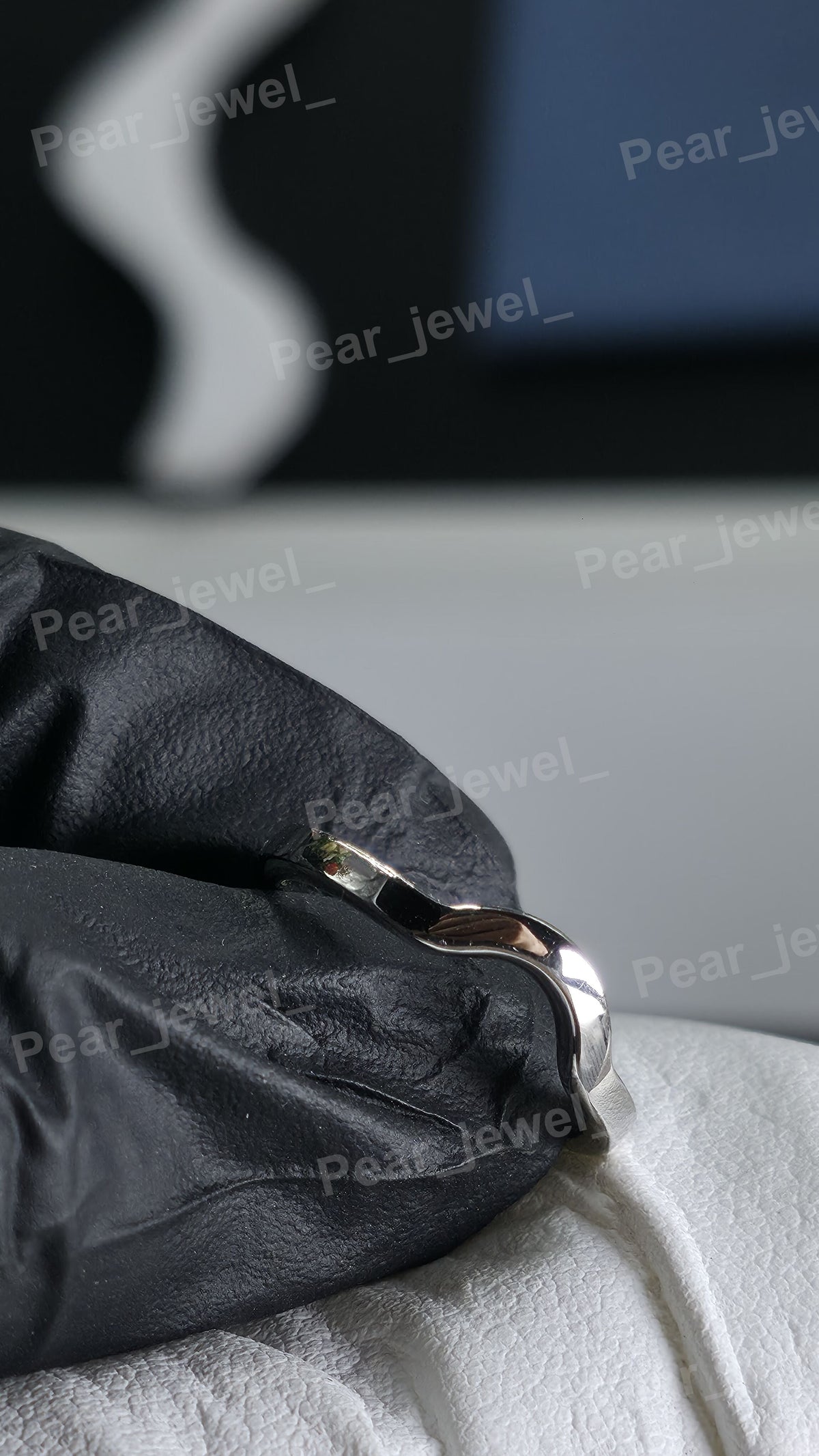 925 Sterling Silver Wave Ring Minimalist Curved Wedding Band Gift for Her And Him