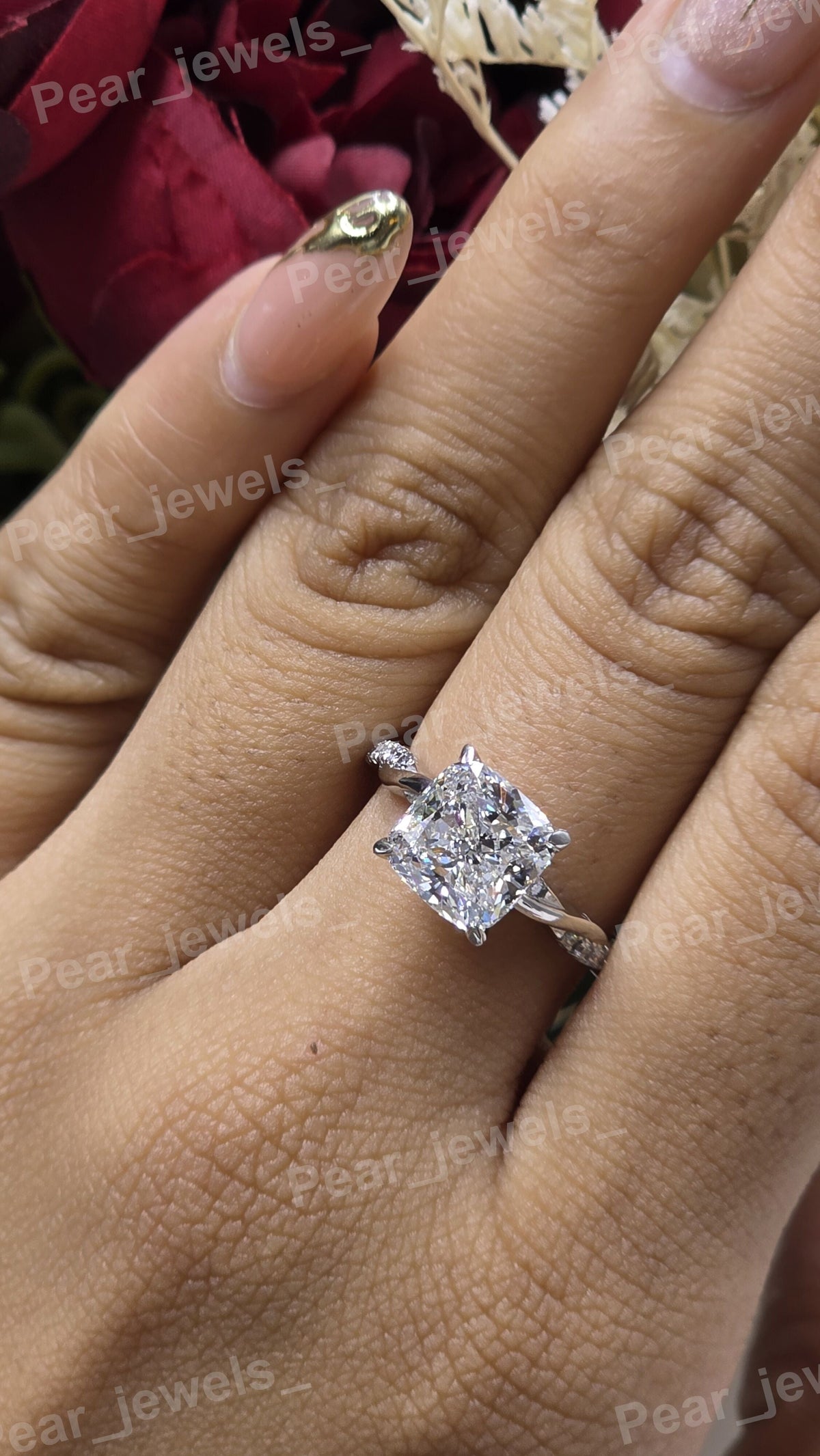 Iced Out 925 Silver Moissanite Diamond Eternity Women Every Day Wear Ring
