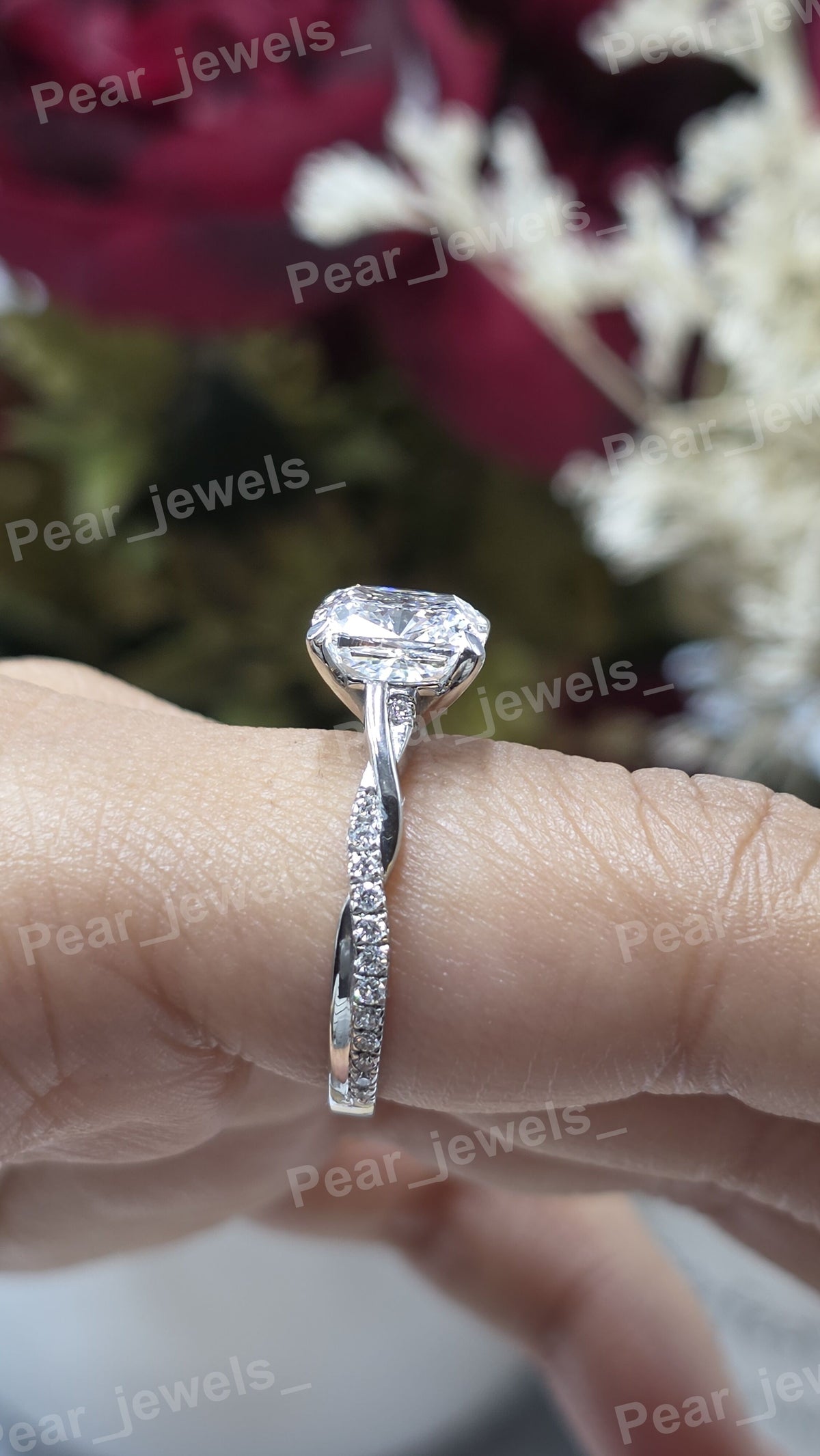 Iced Out 925 Silver Moissanite Diamond Eternity Women Every Day Wear Ring