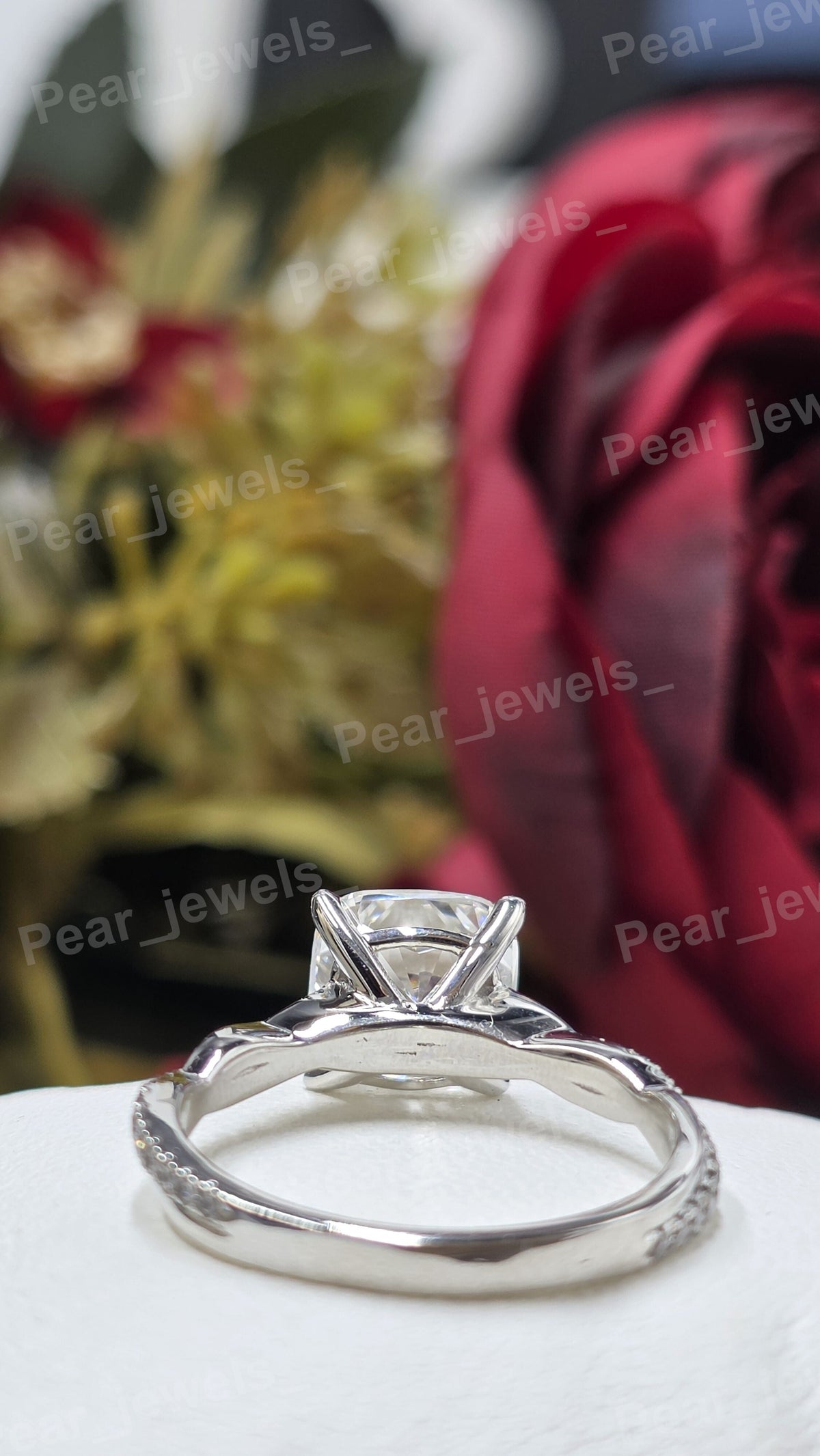 Iced Out 925 Silver Moissanite Diamond Eternity Women Every Day Wear Ring
