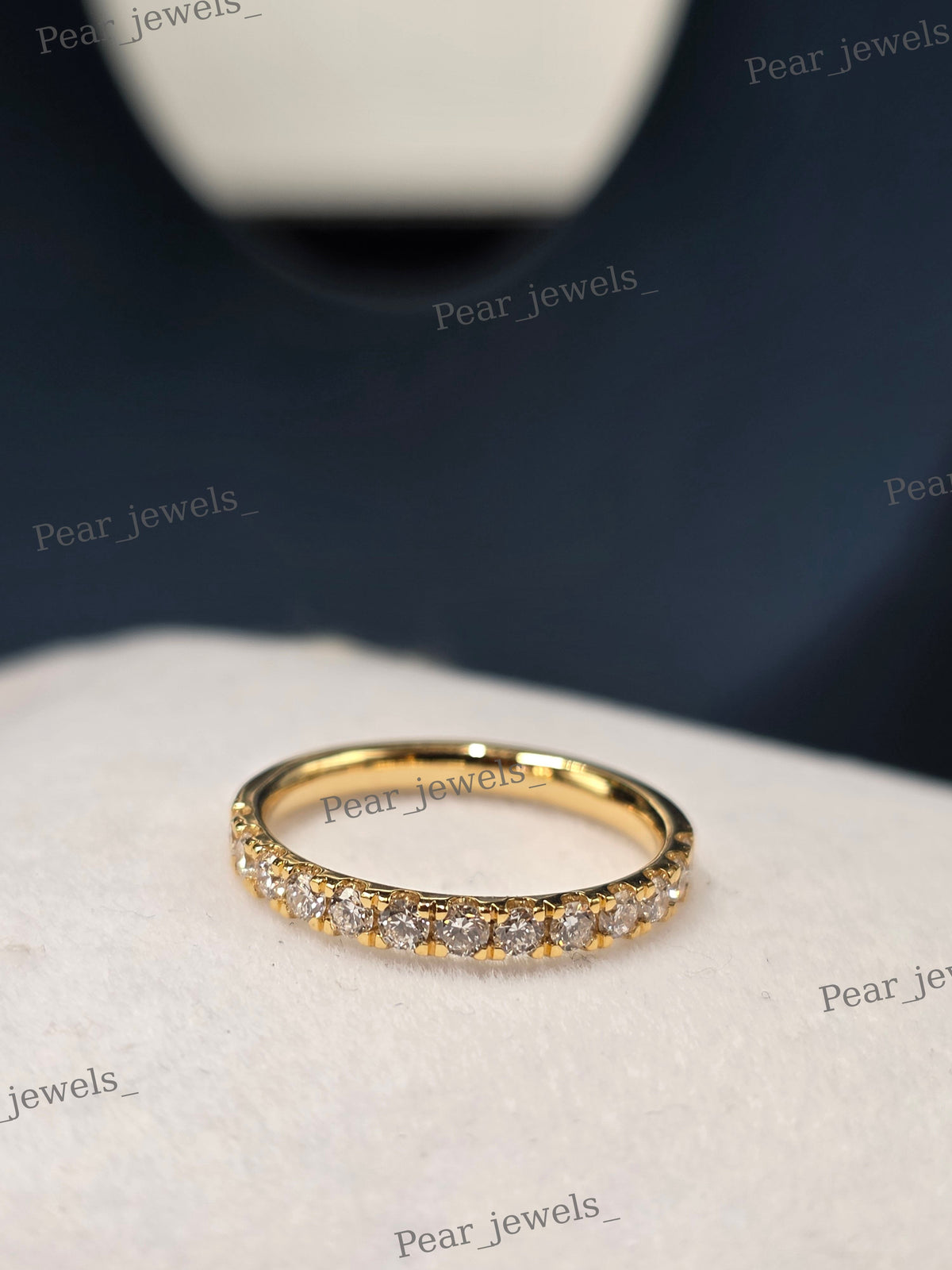 Iced Out 925 Sterling Silver round Cut Moissanite Diamond Women's Wedding Wear Band